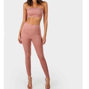 High Waisted Suede Leggings